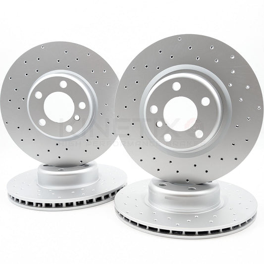 FOR BMW 420d 430d 435d M SPORT DRILLED FRONT REAR BRAKE DISCS 340mm 345mm F/R