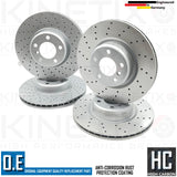 FOR BMW 430d M SPORT FRONT REAR CROSS DRILLED BRAKE DISCS MINTEX PADS SENSORS