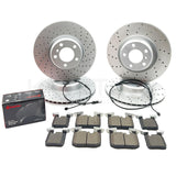 FOR BMW M135i M235i FRONT REAR DRILLED BRAKE DISCS BREMBO PADS WIRES 340mm 345mm