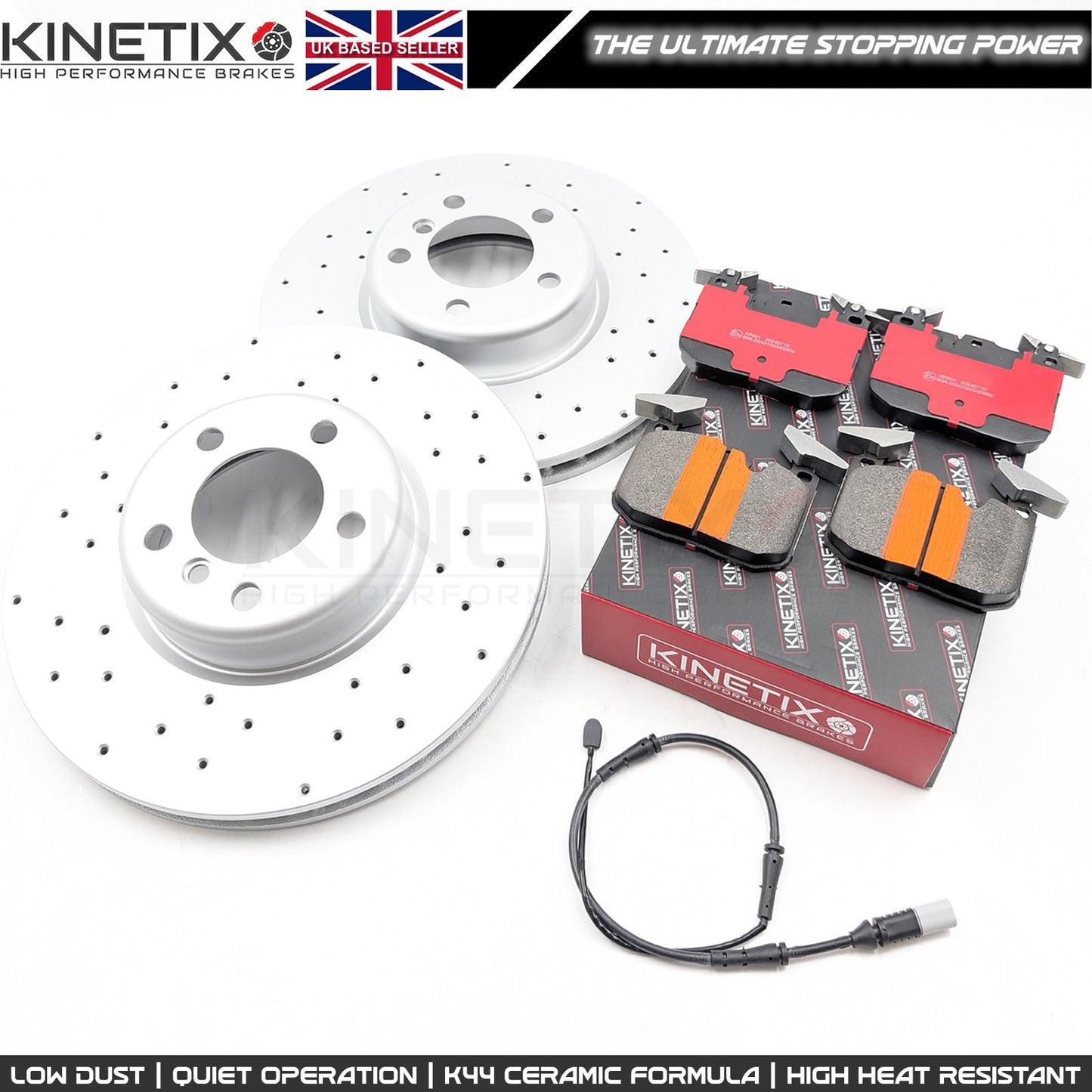 FOR BMW M135i M140i F20 F21 DRILLED FRONT BRAKE DISCS PADS & WEAR SENSOR 340mm