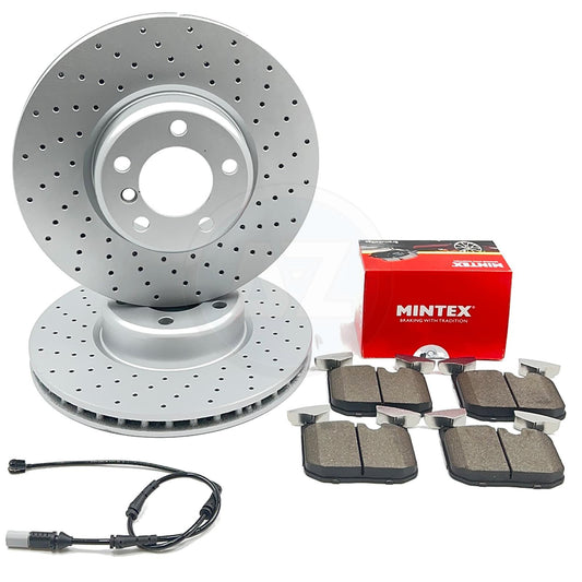 FOR BMW 430d 435d F32 F33 F36 M SPORT DRILLED FRONT BRAKE DISCS MINTEX PADS 340m