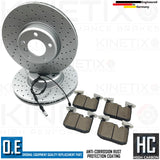 FOR BMW 320d F30 F31 F34 M SPORT DRILLED FRONT BRAKE DISCS PADS SENSOR 340mm