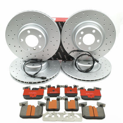 FOR BMW 118i F20 M SPORT FRONT REAR BRAKE DISCS PADS SENSORS 340mm 345mm