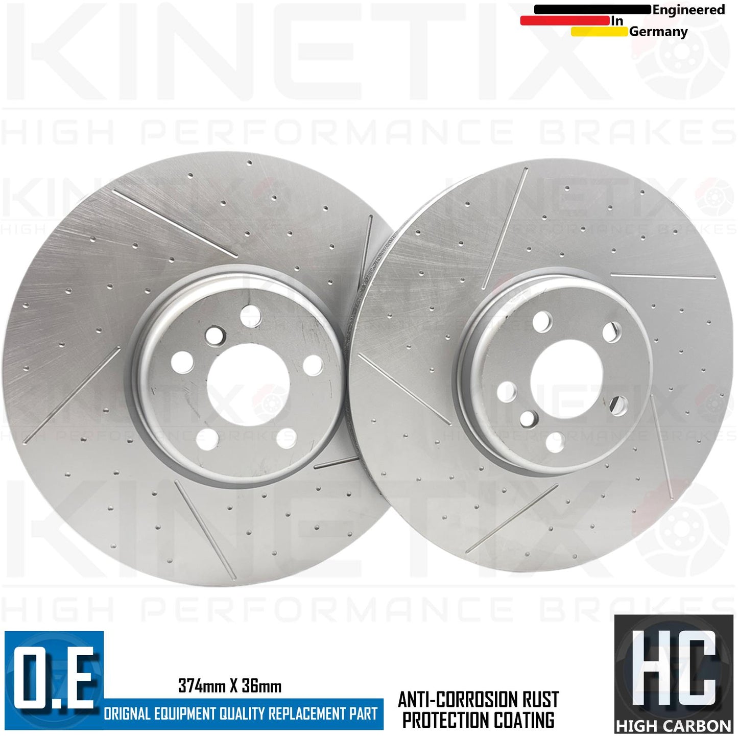 BMW 840i G14 M SPORT FRONT REAR BRAKE DISCS 374mm 345mm DIMPLE GROOVED