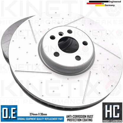 FOR BMW X6 M50i G06 DIMPLED GROOVED M SPORT M PERFORMANCE FRONT REAR BRAKE DISCS BREMBO PADS & WEAR SENSOR LEADS 374mm 345mm