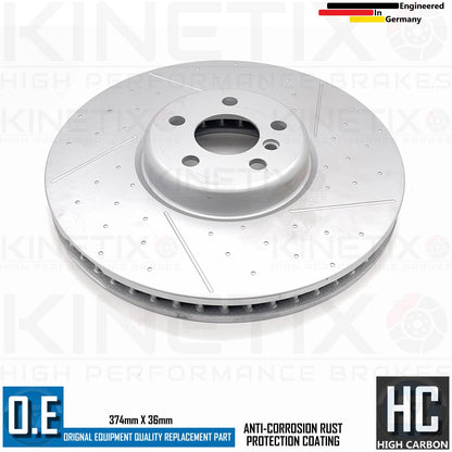 BMW X5 M60i G05 M SPORT FRONT BRAKE DISCS BREMBO PADS SENSOR 374mm x 36mm