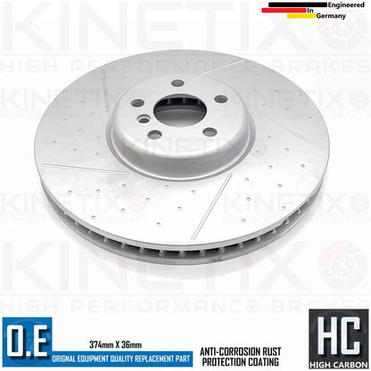 FOR BMW M340d G21 DIMPLED GROOVED M SPORT M PERFORMANCE FRONT REAR BRAKE DISCS BREMBO PADS & WEAR SENSOR LEADS 374mm 345mm