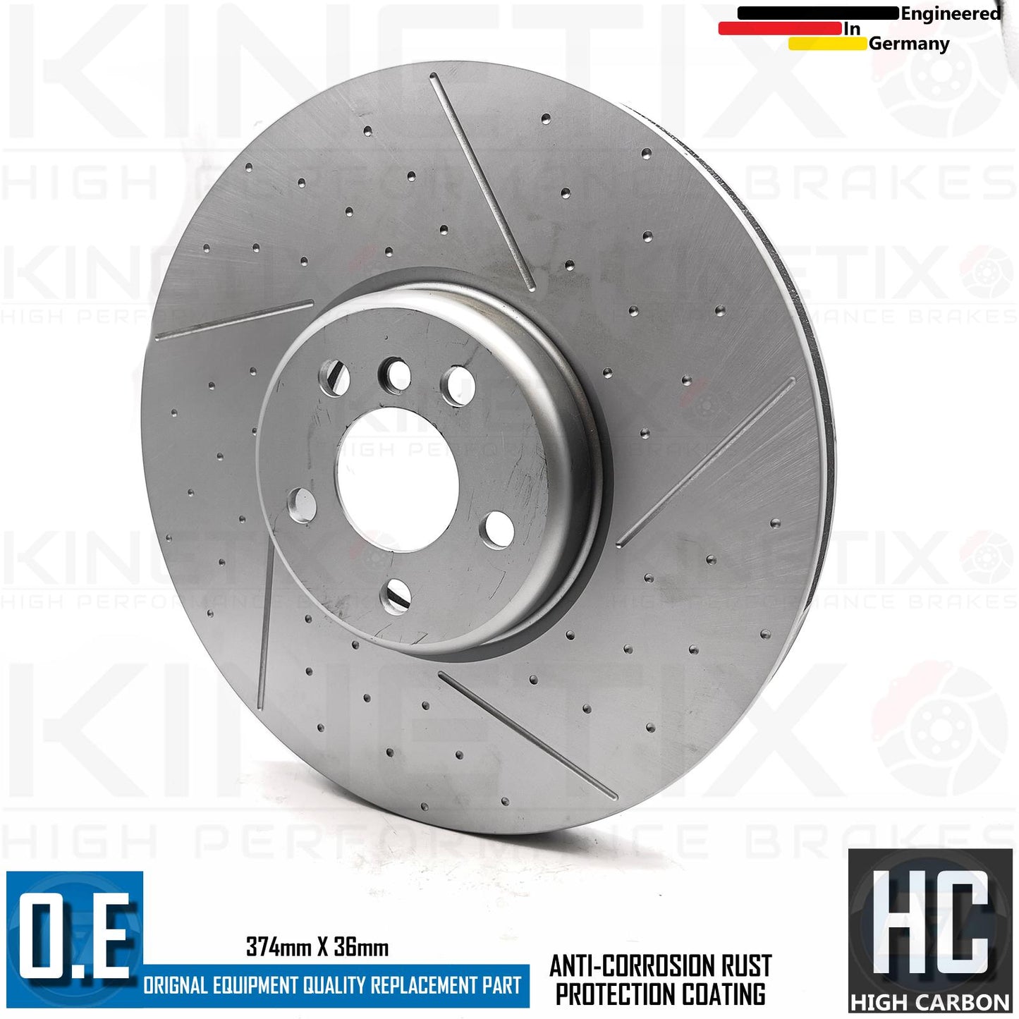 BMW 540i G31 DIMPLED GROOVED M SPORT M PERFORMANCE FRONT BRAKE DISCS PADS SENSOR 374mm X 36mm
