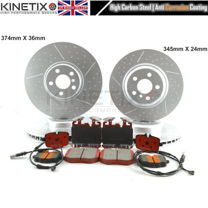 FOR BMW 530d Mild Hybrid xDrive G30 FRONT REAR BRAKE DISCS PADS 374mm 345mm