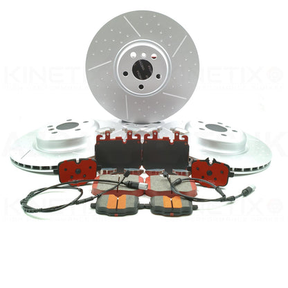 FITS BMW 430i G26 M SPORT M PERFORMANCE DIMPLED GROOVED FRONT REAR BRAKE DISCS CERAMIC RACING PADS SENSORS 374mm 345mm