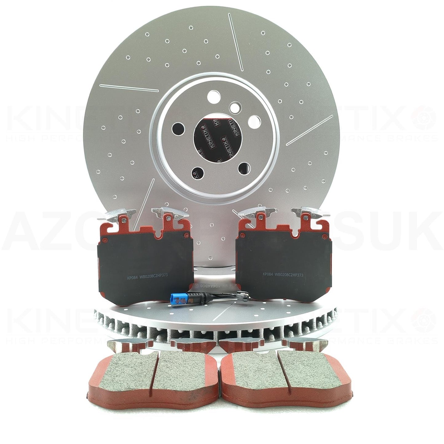 BMW 530i G31 DIMPLED GROOVED M SPORT M PERFORMANCE FRONT BRAKE DISCS PADS SENSOR 374mm X 36mm