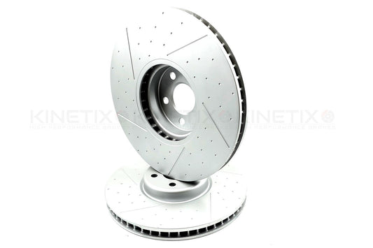 BMW X5 X6 X7 40d M SPORT DIMPLE GROOVED FRONT BRAKE DISCS PAIR 374mm