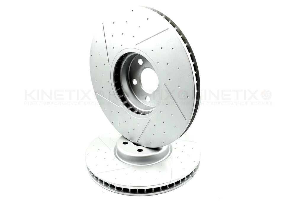 FOR BMW X5 X6 X7 40d M SPORT DIMPLED GROOVED FRONT BRAKE DISCS PAIR 374mm