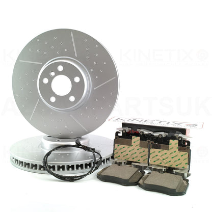 FOR BMW X3 G01 M40i FRONT REAR BRAKE DISCS BREMBO PADS 348mm/345mm DIMPLE GROOVE
