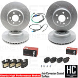 FOR BMW 640d G32 DIMPLED GROOVED FRONT REAR BRAKE DISCS BREMBO PADS SENSORS