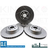 FOR BMW 740e M SPORT G11 G12 FRONT REAR DIMPLED GROOVED BRAKE DISCS 348mm 345mm