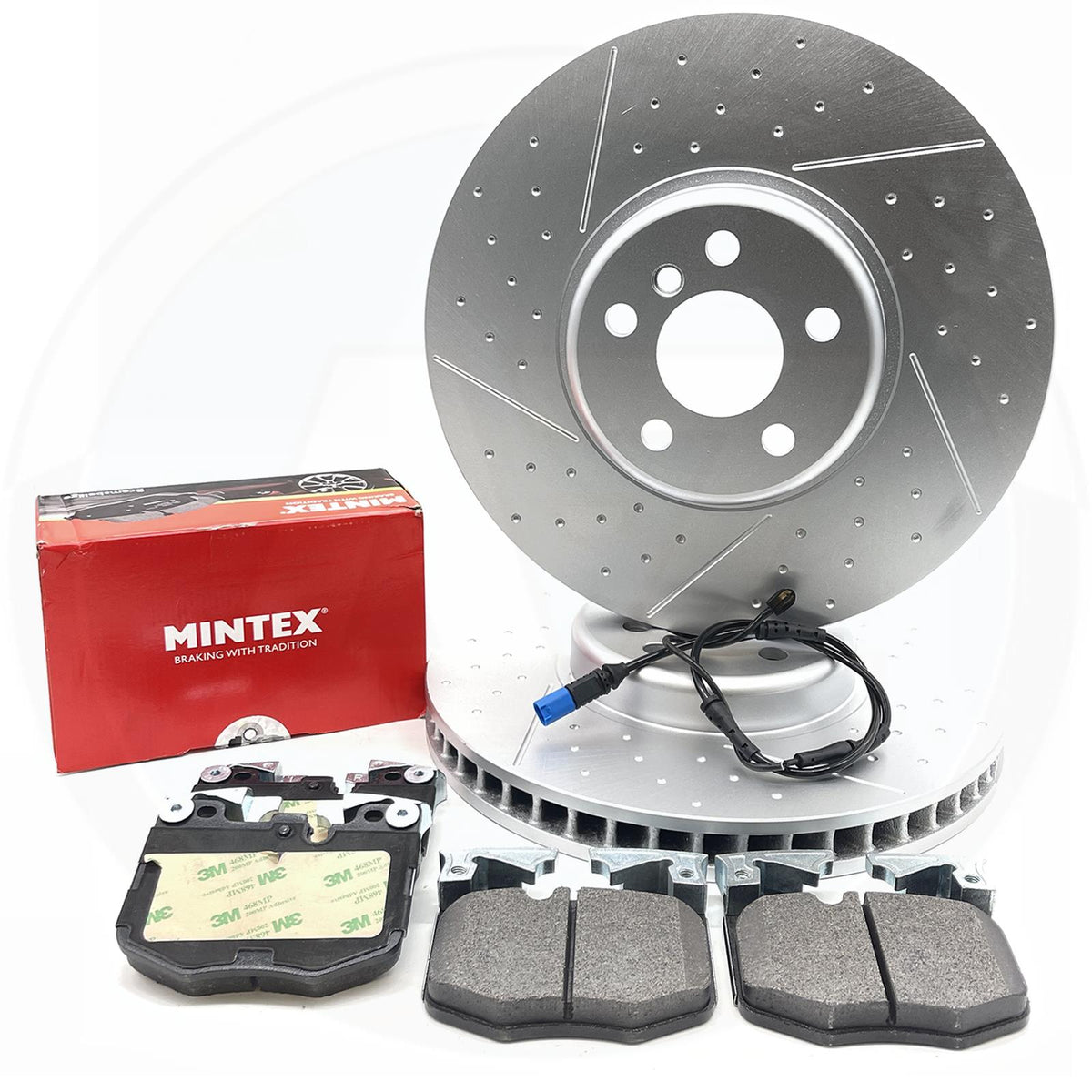 FOR BMW 530e M SPORT G30 G30 DIMPLED GROOVED FRONT BRAKE DISCS MINTEX PADS 348mm