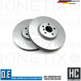 FOR BMW i4 eDrive35 G26 M SPORT DIMPLED GROOVED FRONT BRAKE DISCS PAIR 348mm