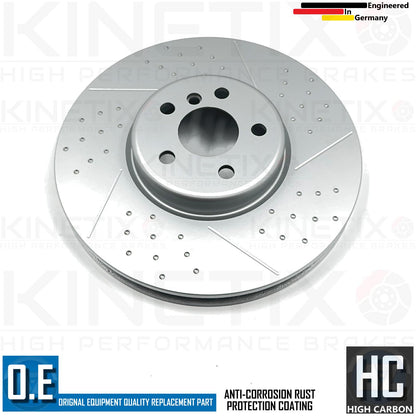 FOR BMW X4 25d G02 M SPORT DIMPLED GROOVED FRONT BRAKE DISCS PAIR 348mm
