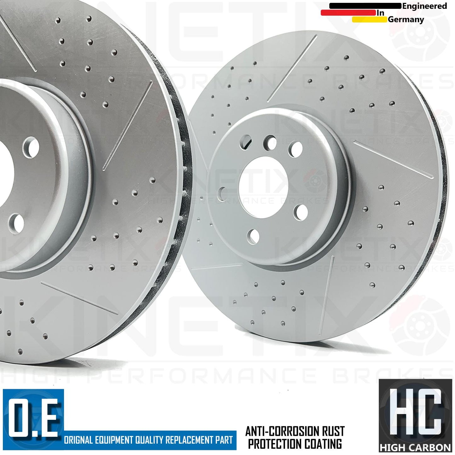 FOR BMW M 440i G22 G23 G26 DIMPLED GROOVED PERFORMANCE FRONT BRAKE DISCS 348mm