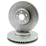 FOR BMW X6 30i G06 M SPORT DIMPLED GROOVED FRONT BRAKE DISCS PAIR 348mm