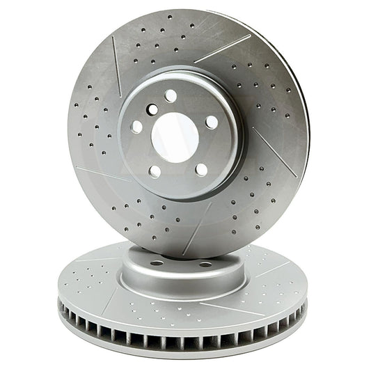 FOR BMW 530d G30 G31 M SPORT DIMPLED GROOVED FRONT BRAKE DISCS PAIR 348mm