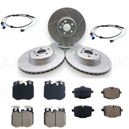 FOR BMW X4 G02 20d DIMPLED GROOVED FRONT REAR BRAKE DISCS PADS 348mm 345mm