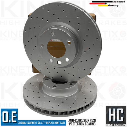 FOR PORSCHE CAYENNE 4.8 S FRONT REAR DRILLED BRAKE DISCS PADS WEAR SENSORS