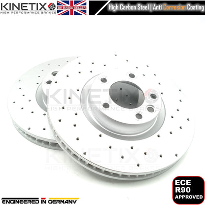 FOR PORSCHE CAYENNE 4.8 S FRONT REAR DRILLED BRAKE DISCS PADS WEAR SENSORS