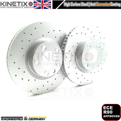 FOR PORSCHE CAYENNE 4.8 S FRONT REAR DRILLED BRAKE DISCS PADS WEAR SENSORS