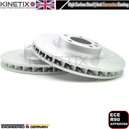 FOR PORSCHE CAYENNE 4.8 S FRONT REAR DRILLED BRAKE DISCS PADS WEAR SENSORS