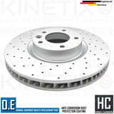 FOR PORSCHE CAYENNE 2010- DRILLED FRONT BRAKE DISCS PADS WEAR WIRE SENSORS 360mm