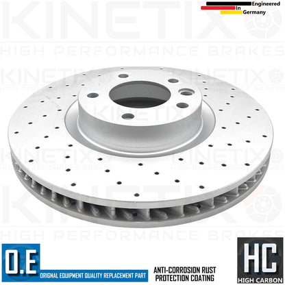 FOR PORSCHE CAYENNE 4.8 S FRONT REAR DRILLED BRAKE DISCS PADS WEAR SENSORS