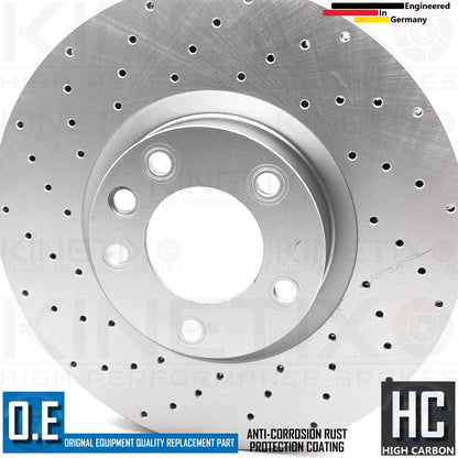 FOR PORSCHE CAYENNE 4.8 TURBO CROSS DRILLED FRONT BRAKE DISCS PAIR 360mm COATED