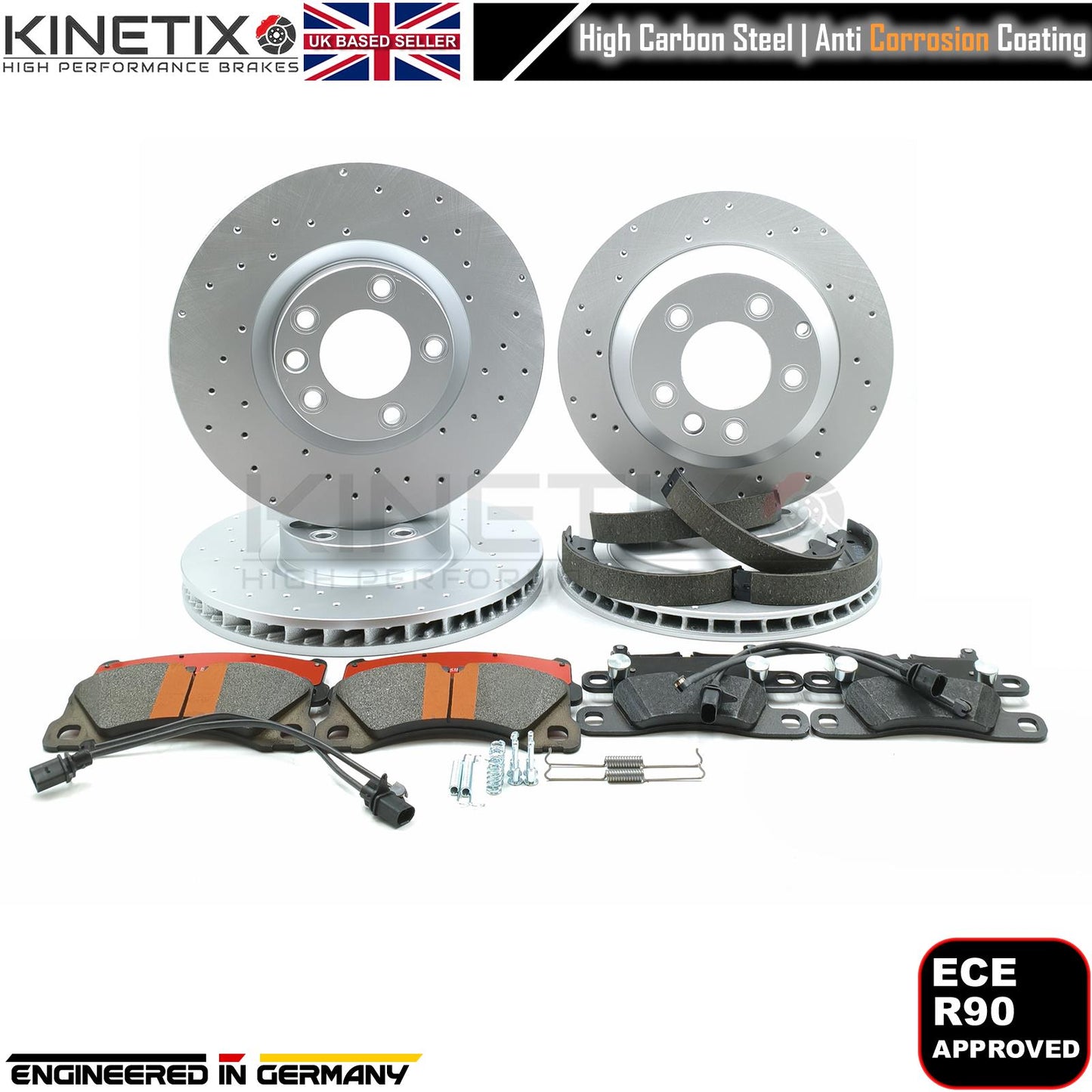 FRONT REAR BRAKE DISCS PADS BRAKE SHOES FOR PORSCHE CAYENNE 4.2 S V8 DIESEL