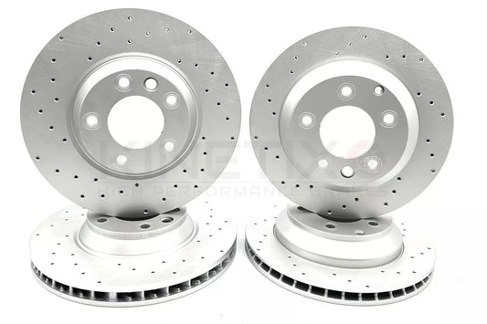 FOR PORSCHE CAYENNE 3.0 S CROSS DRILLED FRONT REAR BRAKE DISCS 360mm 330mm