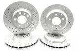 FOR VW TOUAREG 4.2 V8 TDI CROSS DRILLED FRONT REAR BRAKE DISCS 360mm 330mm
