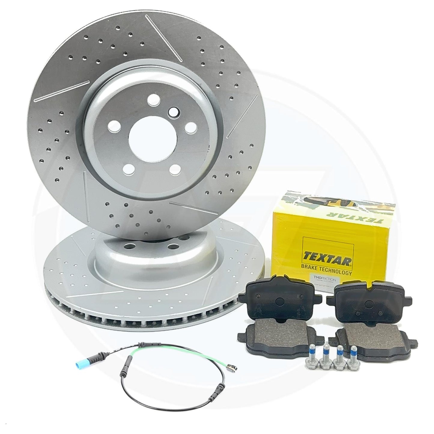 FOR BMW 320i G20 G21 M SPORT DIMPLED GROOVED REAR BRAKE DISCS TEXTAR PADS 345mm X 24mm