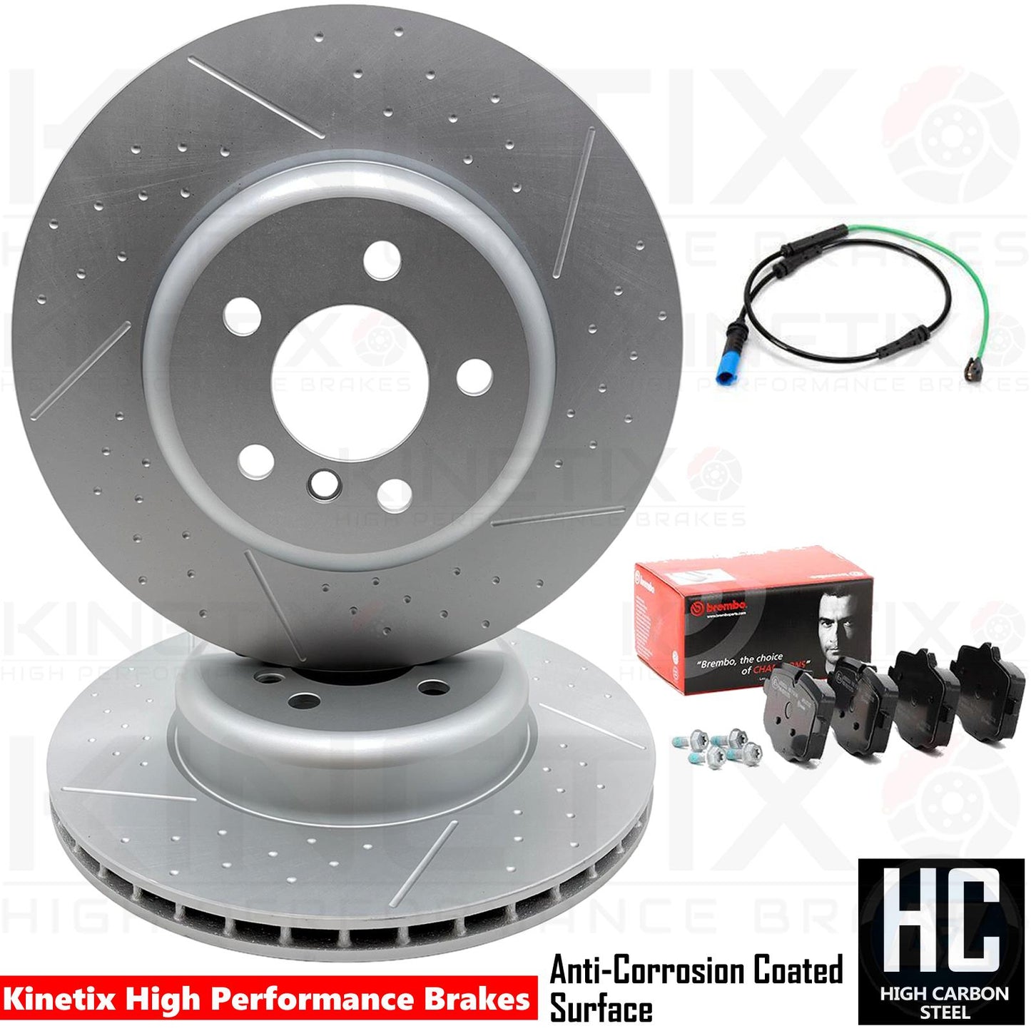 FOR BMW i4 eDrive35 G26 DIMPLED GROOVED FRONT REAR BRAKE DISCS BREMBO PADS WIRES