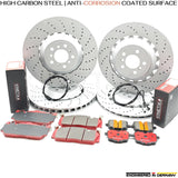 FOR BMW M6 F06 F12 F13 COMPETITION FRONT REAR BRAKE DISCS PADS & SENSORS 400/396