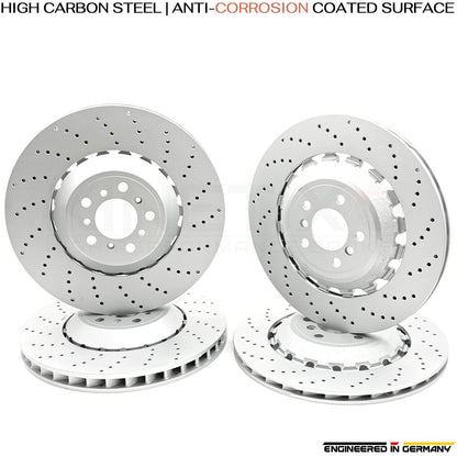 FOR BMW M6 F06 F12 F13 2013-18 CROSS DRILLED FRONT REAR BRAKE DISCS 400mm 396mm