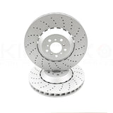 FOR BMW M5 F10 FRONT LEFT RIGHT DRILLED BRAKE DISCS TEXTAR PADS SENSOR 400mm