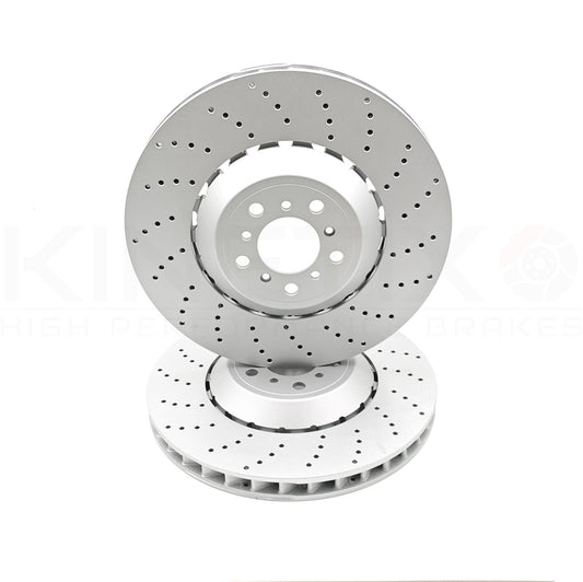 FOR BMW M6 F06 F12 F13 COMPETITION FRONT LEFT RIGHT DRILLED BRAKE DISCS 400mm