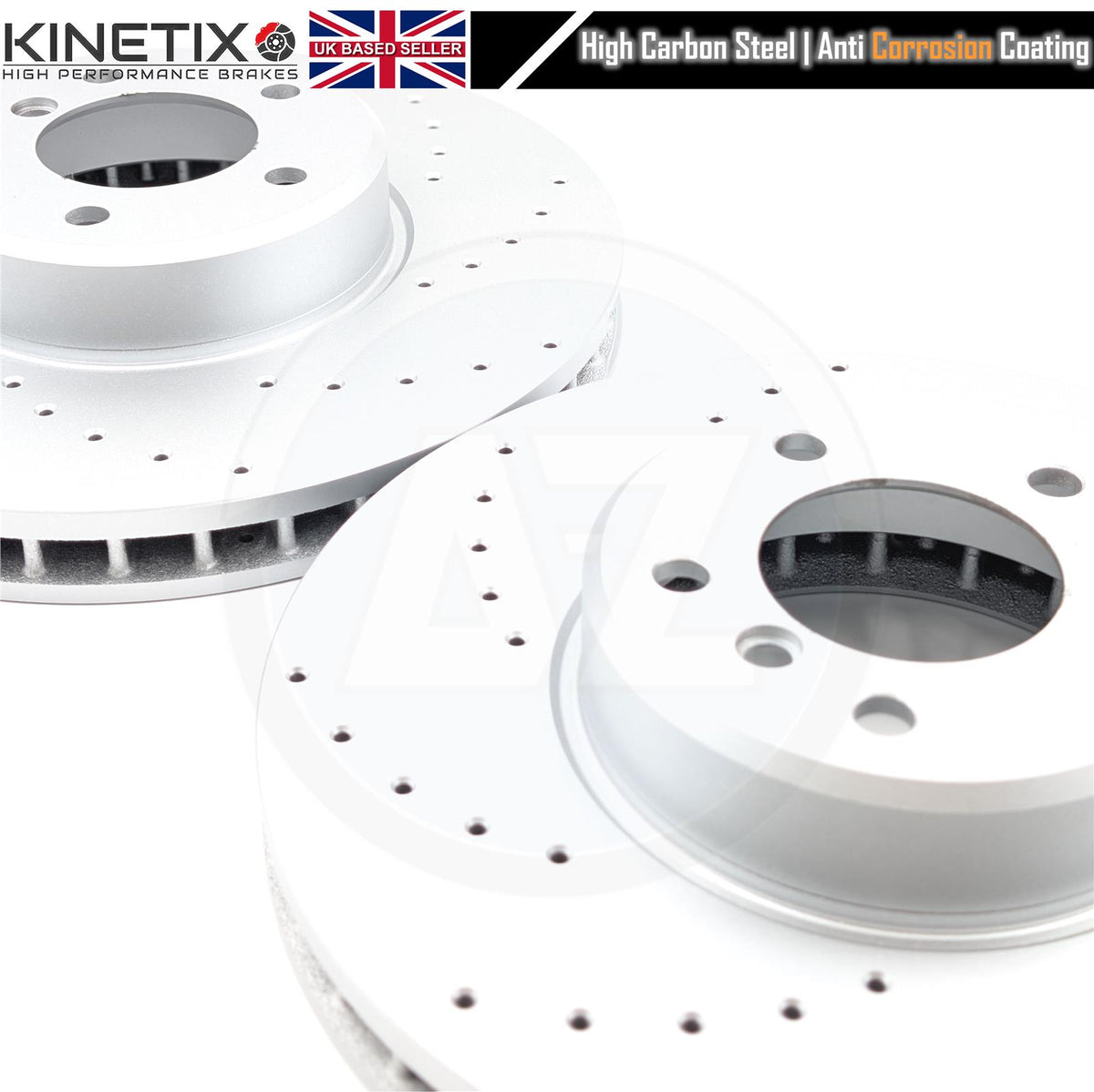FOR BMW 5 SERIES E60 E61 535d M SPORT FRONT DRILLED BRAKE DISCS PADS SENSOR 348m