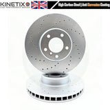 FOR BMW 5 SERIES 535d FRONT REAR DRILLED BRAKE DISCS PADS WIRE SENSORS 348m 345m