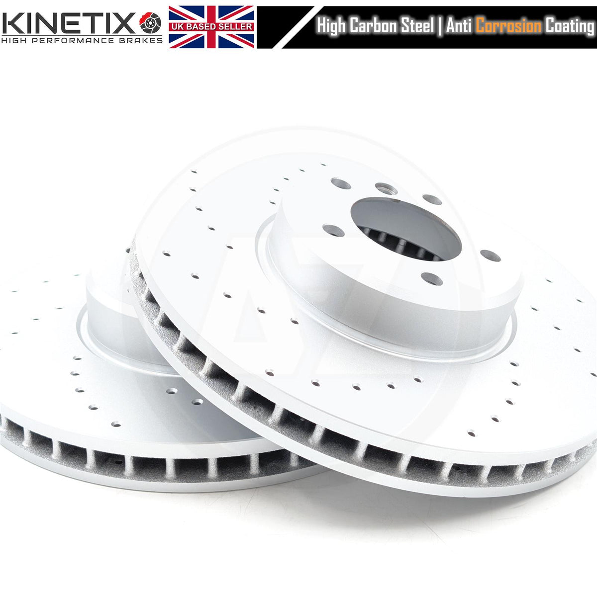 FOR BMW 5 SERIES E60 E61 535d M SPORT FRONT DRILLED BRAKE DISCS PADS SENSOR 348m