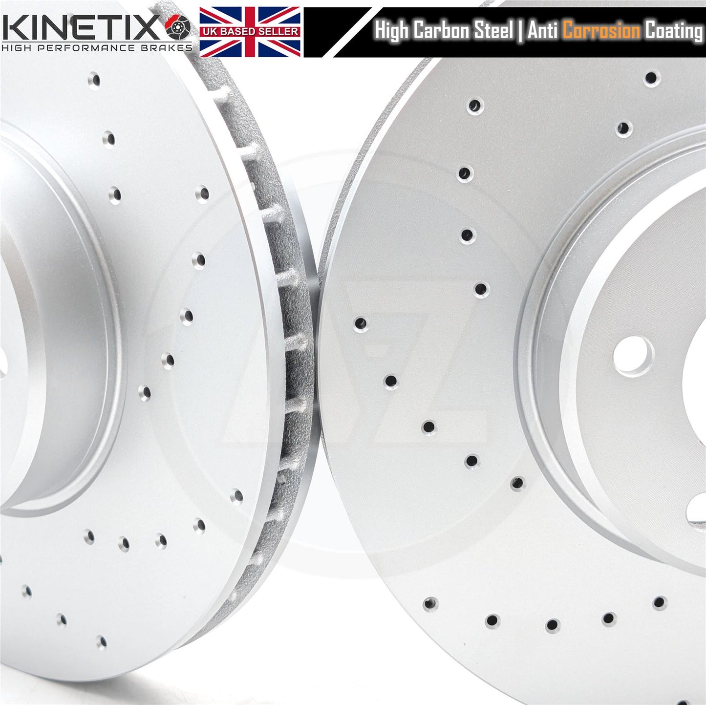 FOR BMW 5/6 SERIES E60 E61 535d 635d E63 E64 FRONT DRILLED BRAKE DISCS SET 348mm