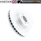 FOR BMW 6 SERIES E63 E64 635d FRONT CROSS DRILLED BRAKE DISCS PAIR 348mm