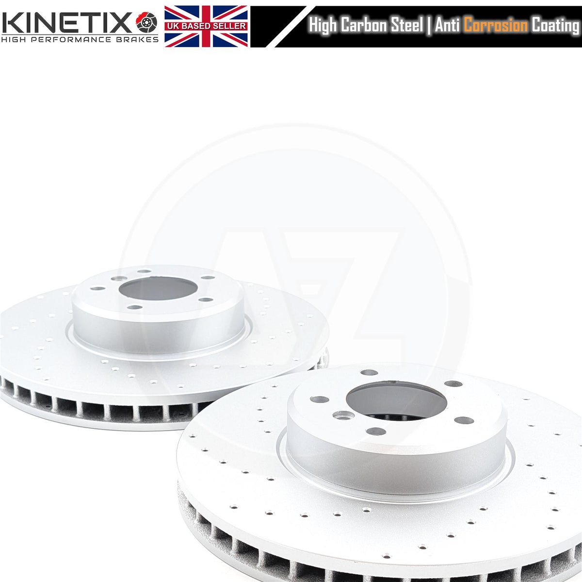 FOR BMW 5 SERIES E60 E61 535d M SPORT FRONT DRILLED BRAKE DISCS PADS SENSOR 348m