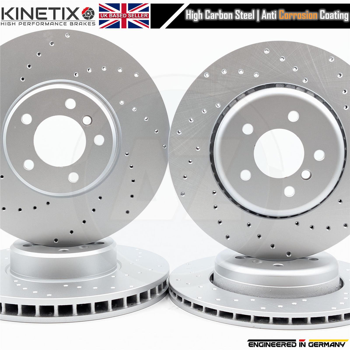 FOR BMW E60 E61 535d FRONT REAR DRILLED PERFORMANCE BRAKE DISCS PADS SENSORS